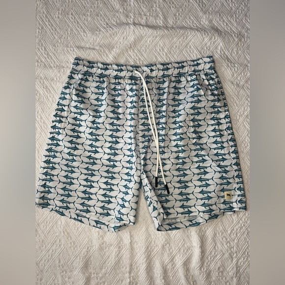 Henri Costa “Marlin Brando” Swim Shorts in White and Blue, Size XL, BNWT - Picture 1 of 7